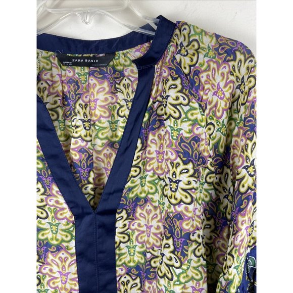 Zara Women’s Tunic Top Sz M Blouse, Boho, Art Deco design, fabulous bell sleeves - Picture 4 of 6